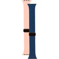 BigBen Interactive Pack de 2 Bracelets Apple Watch 42-44-45-49mm Silicone 155 à 210mm Bleu et Rose Bigben
