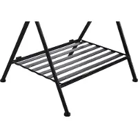 Beliani Table d'appoint en métal noir 40 x 35 cm pliable avec étagère, design victorien vintage