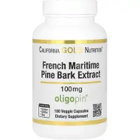 California Gold Nutrition , Extrait d'Écorce de Pin Maritime Français, Oligopin, 100 mg, 180 Capsules Végétales