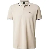 BOSS Paddy 10241663 Green Short Sleeve Polo Beige L Homme