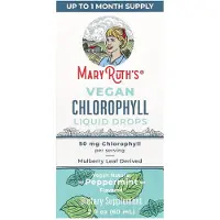 MaryRuth's , Gouttes Liquides Végétaliennes de Chlorophylle, Menthe Poivrée, 50 mg, 2 fl oz (60 ml)