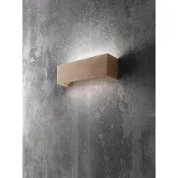 FABAS LUCE Applique Murale Badia En Métal Et Chêne, Led Intégrée 16 W, 1940 Lm, Blanc Chaud 3000 K, Design Moderne Pour Intérieur, Ip20 Classe 1