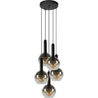 Lucide Suspensions LED - MARIUS - Ø 55 cm - 5xE27 - Noir