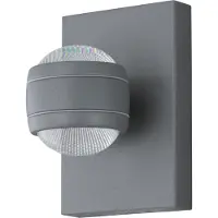 Eglo LED Applique murale d'extérieur "Sesimba" couleur : argent, lampe d'extérieur à 2 flammes up / down