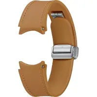 Samsung Bracelet D-Buckle Cuir Hybride Brun Clair Étroit S/M 20 mm