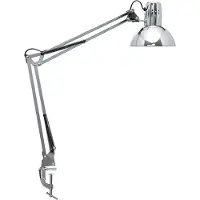 MAUL Lampe de table MAULstudy E27 sans ampoule Klemmfuß argent