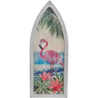 Sublime Market Connect Décoration Murale en Bois Flamant Rose Tropical de DKD Home Decor