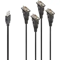 Lindy 42675 câble Série Noir 0,94 m USB Type-A DB-9