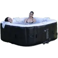 Sunspa Piscine gonflable avec SPA Square Noir 6 personnes 185 x 185 x 65 cm