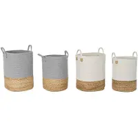 Sublime Market Connect Set de paniers en fibre naturelle - DKD Home Decor (2 unités, 40 x 40 x 52 cm)