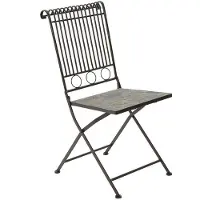 EDM Metal Chair With Mosaic 90x39 Cm Marron