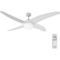 EDM Caspio 60w Ceiling Fan 132 Cm Blanc One Size / EU Plug 220V