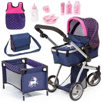 Bayer Mega Combi Doll Cart Set 69.98x54.99x34.98 Cm Rose Enfants