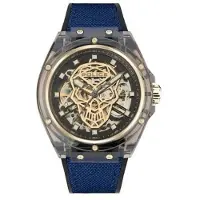 Police Montre - - PEWGR1592403 - Mécanique - Boîtier Plastique - Bracelet Silicone Bleu