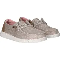 HeyDude Chaussures de sport Wendy pour femmes, modèle Dude, en mesh, chaussures basses, type mocassin, couleur beige, pour un usage décontracté
