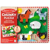 Melissa & Doug - Encastrement 8 pièces en bois 3D - La ferme