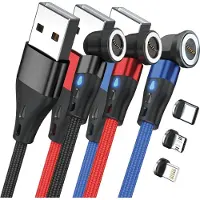 RealPower Magnetic cable 3 Amp Set,1m,3 Kabel mit Adaptern