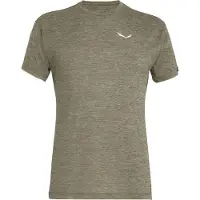 Salewa - T-shirt de randonnée respirant - Puez Melange Dry M S/S Tee Dark Olive Melange pour Homme - Taille L - Kaki