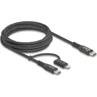 DeLOCK USB2 in 1Kabel USB Type-C zu Type-C/Lightning 2m MFi
