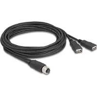 DeLOCK Câble M12 A-codée 8 broches femelle vers 2 x USB 2.0 type A f