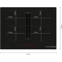 Bosch Serie 6 PVQ711H26E plaque Noir Intégré 71 cm Plaque avec zone à induction 4 zone(s) Hotte intégrée