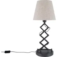 Näve lampe de table à ciseaux Adrienne nature brun Ø24,5cm max. 40W E27 interrupteur