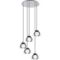 Eglo Lustre contemporain Rocamar 1 5 Lumières Acier Chromé