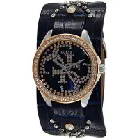 GUESS Montre à Quartz - - W1140L3 - Cuir Bleu - Étanche 30m - Femme