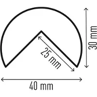 Durable 5 Protection contre les chocs C25R "Profilé de protection d'angle C25R" rond 4.0 x 3.0 cm