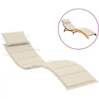 vidaXL Coussin pour chaise longue Crème 186x58x4 cm Tissu Oxford