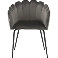 Venture Home Chaise à dîner Limhamn Velours Noir et gris