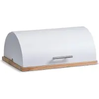 Zeller Boîte à pain en métal et caoutchouc - - Blanc - 40x28x16cm