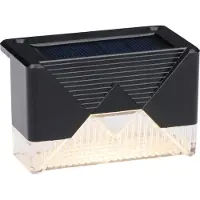 Grundig Gartenleuchten Solar 4er Pack - Lampes solaires pour terrasse et clôture - Lumière d'ambiance blanc chaud - Matériel de fixation inclus - 6-8 heures d'autonomie de la batterie