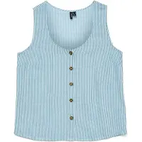 Vero Moda Chemisier 'VMBumpy' bleu clair / blanc