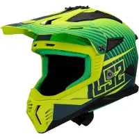 LS2 MX708 Fast II Duck M.H-V Vert H-V Jaune Casque Cross Taille S