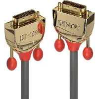 Lindy Gold - Câble DVI - liaison double - DVI-D (M) pour DVI-D (M) - 7.5 m - rond - gris
