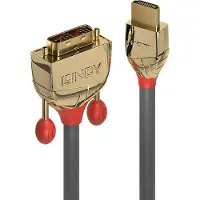 Lindy Gold Line - Câble adaptateur - HDMI mâle pour DVI-D mâle - 5 m - triple blindage - gris