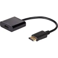 Akyga AK-AD-11 Adaptateur HDMI DisplayPort 4K femelle vers mâle Câble de 15 cm