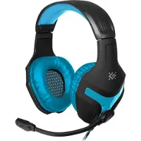 Defender SCRAPPER 500 Casque Gaming bleu-noir avec microphone + adaptateur 4 broches + JEU