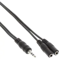 InLine - Répartiteur audio - mini-phone stereo 3.5 mm mâle pour mini-phone stereo 3.5 mm femelle - 5 m - noir