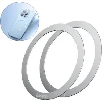 Baseus Halo Magnetic Ring for Phone, Magsafe, Silver (2 pcs.)