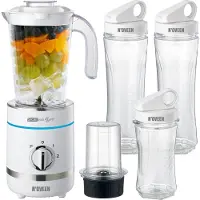 Noveen SB2100 X-LINE - Mixeur de table - 0.8 l - Fonction Pulse - Broyeur à glace - 500 W - Blanc