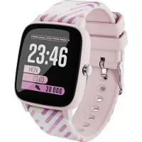 Lamax BCool Pink smartwatch pour enfants : activité, fréquence cardiaque, sommeil, IP68, écran tactile 1,4", 5-7 jours d'autonomie, Bluetooth 5.0, 2 bracelets, jeux, notifications