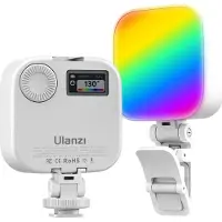 Ulanzi Lampe de poche U60 RGB avec support en U Blanc (Lumière vidéo), Lumière continue, Multicolore