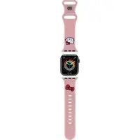 Hello Kitty Bracelet Apple Watch 42 mm rose en silicone avec tête de chat
