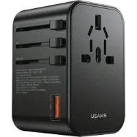 Usams Adapter Siec 1Xusb+2Xusb-C T62 65W4W1 Us/Au/Eu/Uk Czarny/Black Cc199Tc01 (Us-Cc199) Univesal Travel Charger