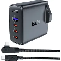 Acefast Gan Uk A40 100W Chargeur Rapide Pd 3X Usb-C 1X Usb-A - Noir
