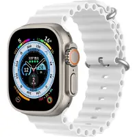 DUX Bracelet Watch Strap 8 / 7 / 6 / 5 / 4 / 3 / 2 / SE (45 / 44 / 42mm) Silicone Band Bracelet W (42 mm, 44 mm, 45 mm, Silicone), Sangles de montre, Blanc