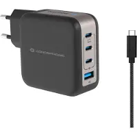 Conceptronic Althea18b Gan 100w Usb-a And Usb-c Wall Charger Argenté