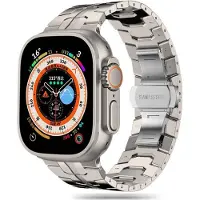 Tech-Protect Bracelet en acier inoxydable pour Apple Watch 4 / 5 / 6 / 7 / 8 / 9 / SE / Ultra 1 / 2 (42/44) (Acier inoxydable), Sangles de montre, Argent